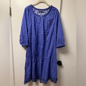 Gudrun Sjoden Purple/Blue Polka Dot Tunic/Dress, size Small